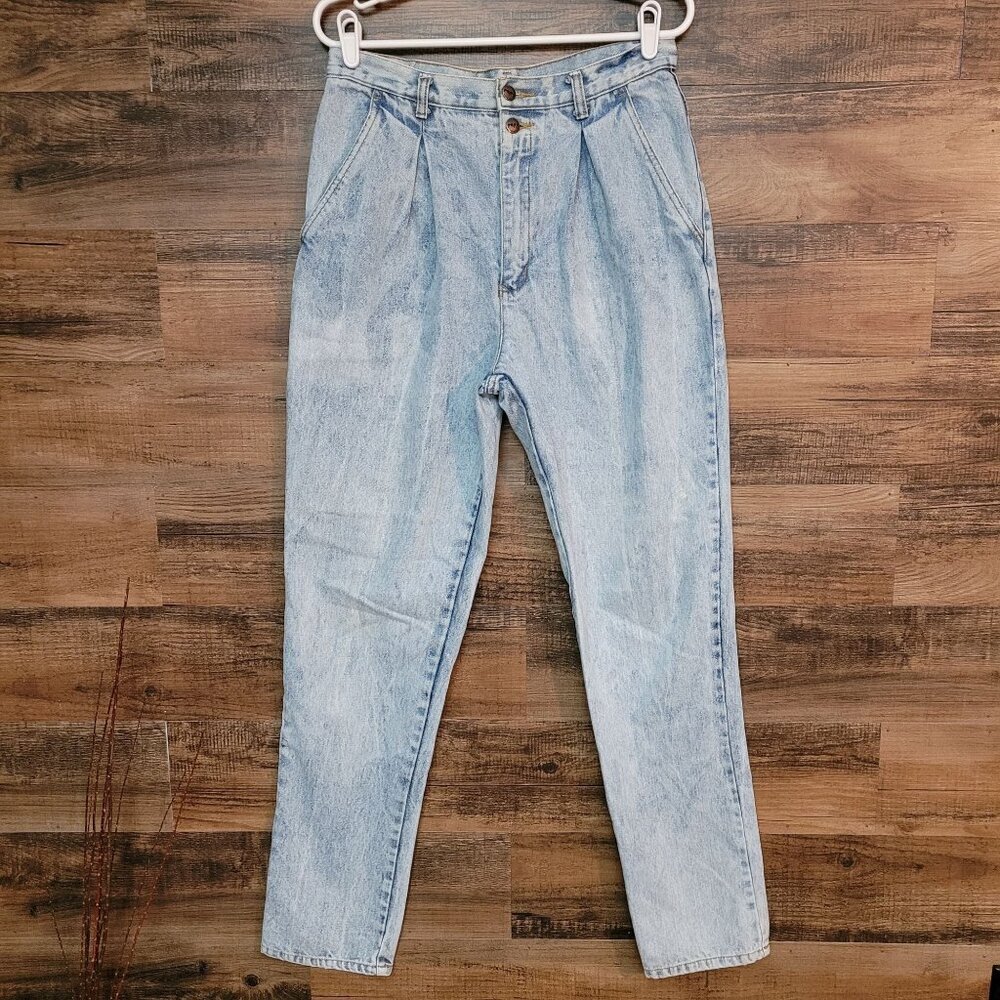 Vtg Pepe Jeans Size 32 Measures 30x32 Baggy Loose Light Acid Wash Pleated 80's